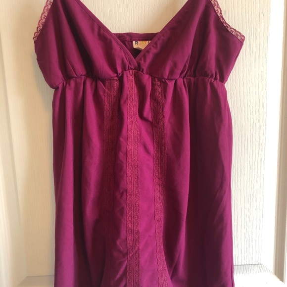 Women’s Roxy Tank Top Dark Pink - Picture 2 of 4